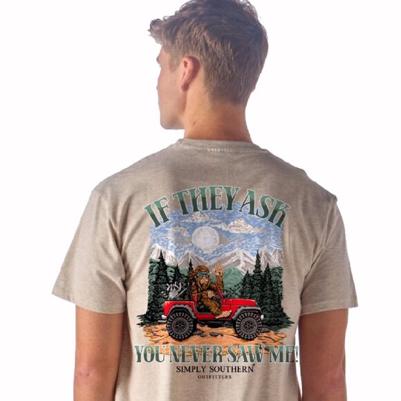 Simply Southern Sasquatch If They Ask You Never Saw Me Short Sleeve T-Shirt NEW - Picture 3 of 7